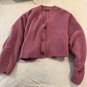 Love Tree Mauve Button-Up Cardigan